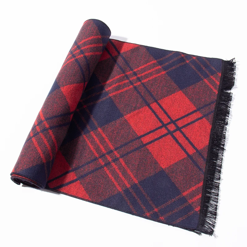 

Pioneer camp new fashion autumn winter mens Scarves brand clothing red plaid scarf for men quality soft fabric warm AWJ801468