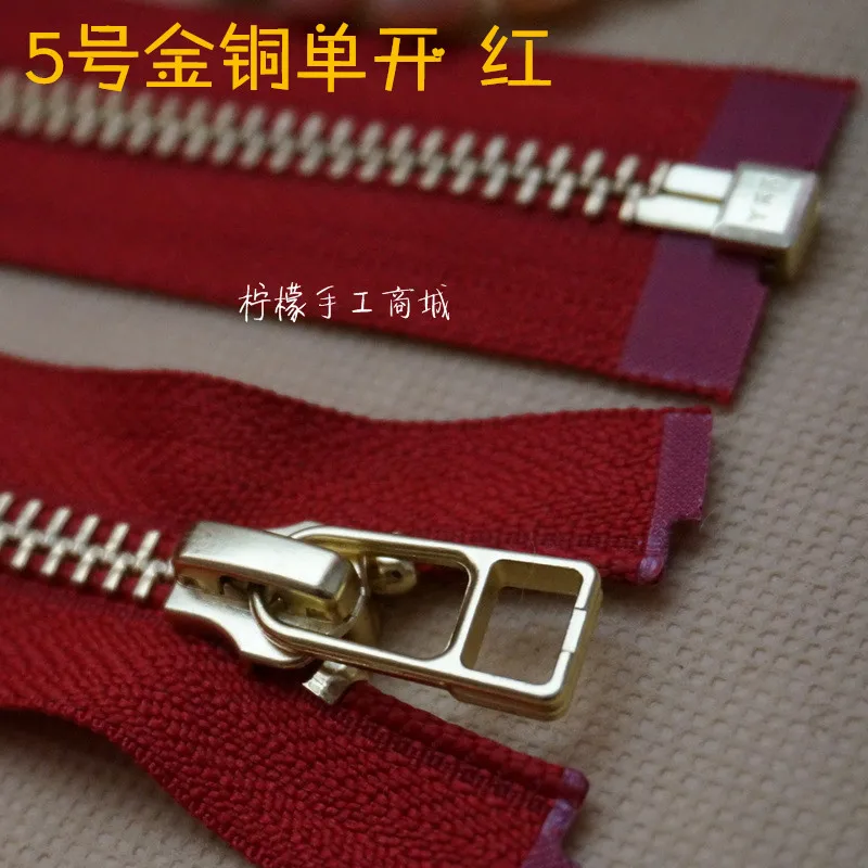 YKK молния 5 Металл золото и медь один открытый 50 100 см красный кардиган вниз одежда