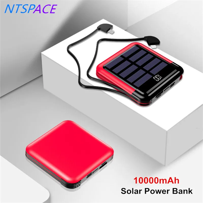 Портативный мини Мощность банк 10000mAh зарядное устройство на солнечной батареи