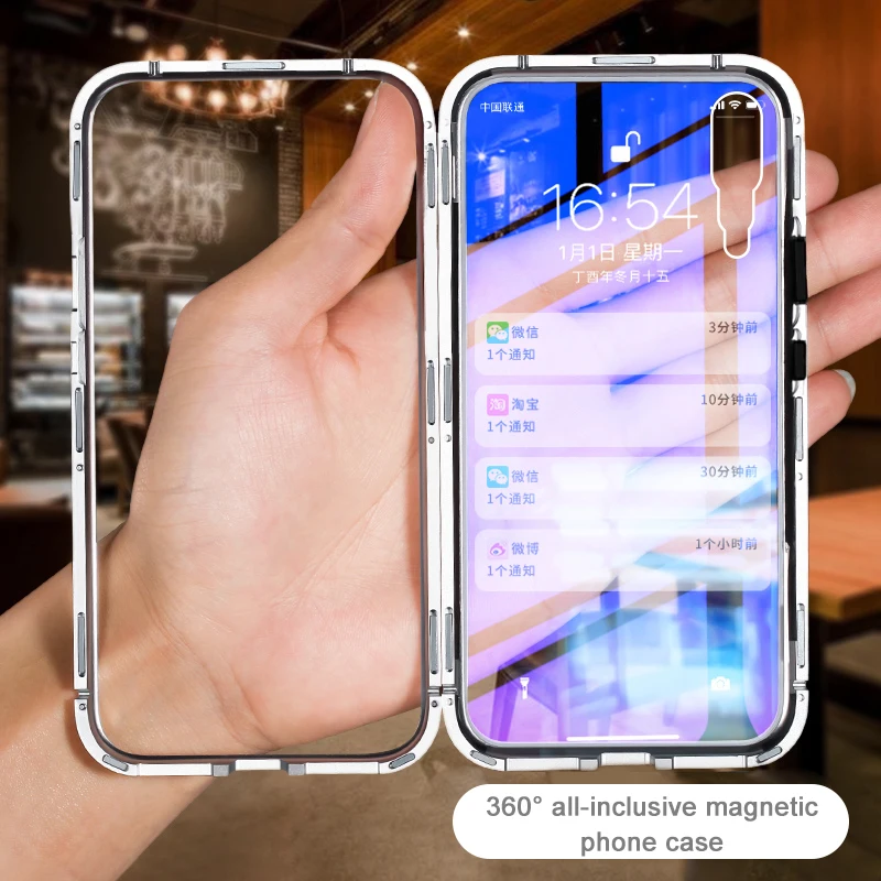 Магнитный адсорбционный металлический чехол для Huawei P20 Lite Mate 20 Pro 20X P10 Plus
