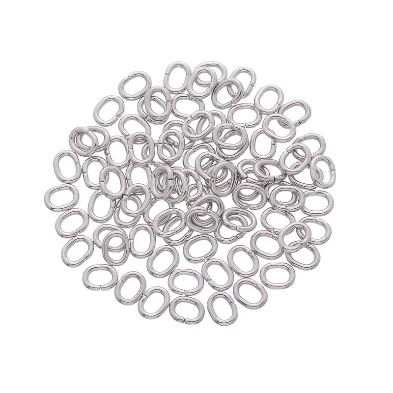 Кольцо из нержавеющей стали LASPERAL 100 шт. открытые круглые кольца овальной формы