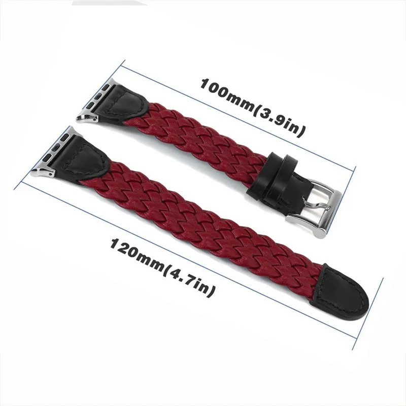 Винтажный Плетеный ремешок из искусственной кожи для Apple Watch band 4 44/40 мм мужчин и