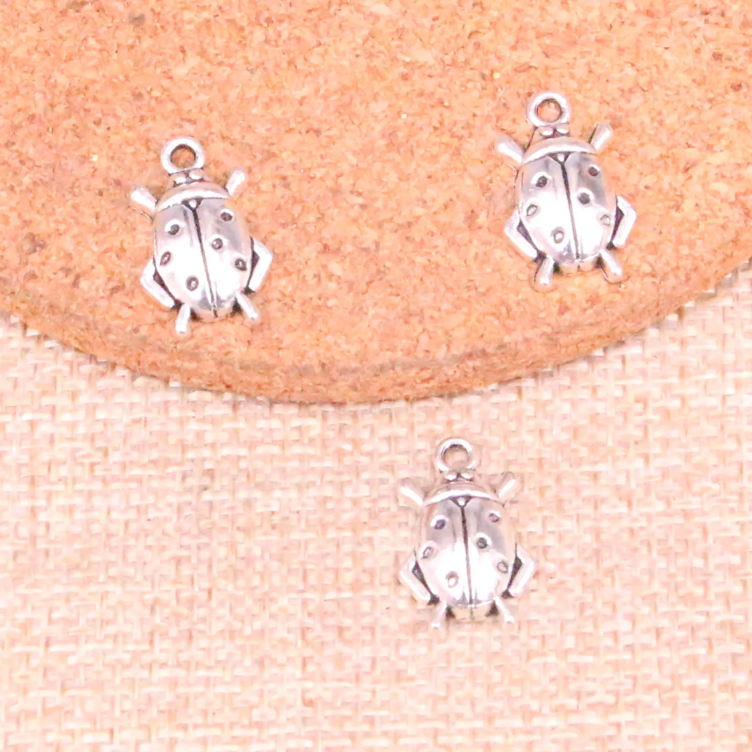 Посеребренные Подвески-Жуки в античном стиле 35 шт. фурнитура для изготовления