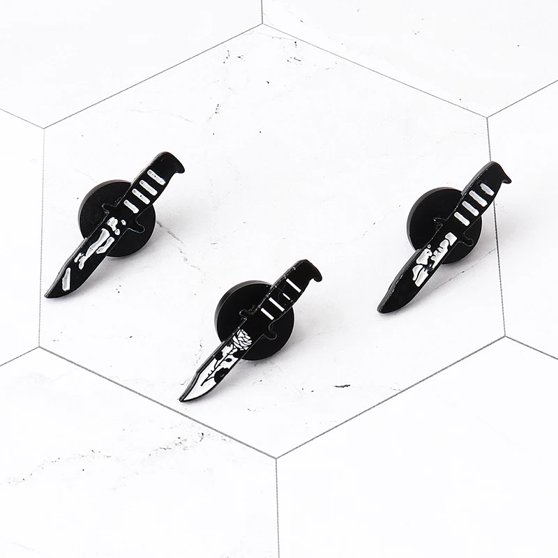 Creative Lover Leg Rose Knife Blade Black Dark Enamel Pins Punk Pin Badges Brooches for Women Men Jewelry Accessories | Украшения и