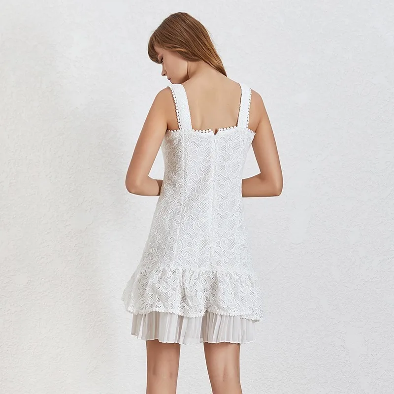 TWOTWINSTYLE Лето бриллианты Вышивка женское платье без рукавов с открытыми плечами