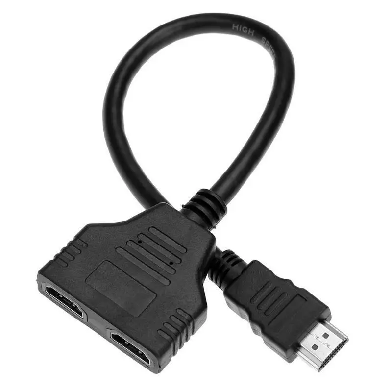 HDMI Male To Dual Female 1 to 2 Way Splitter Adapter Cable For HDTV LCD TV | Электроника