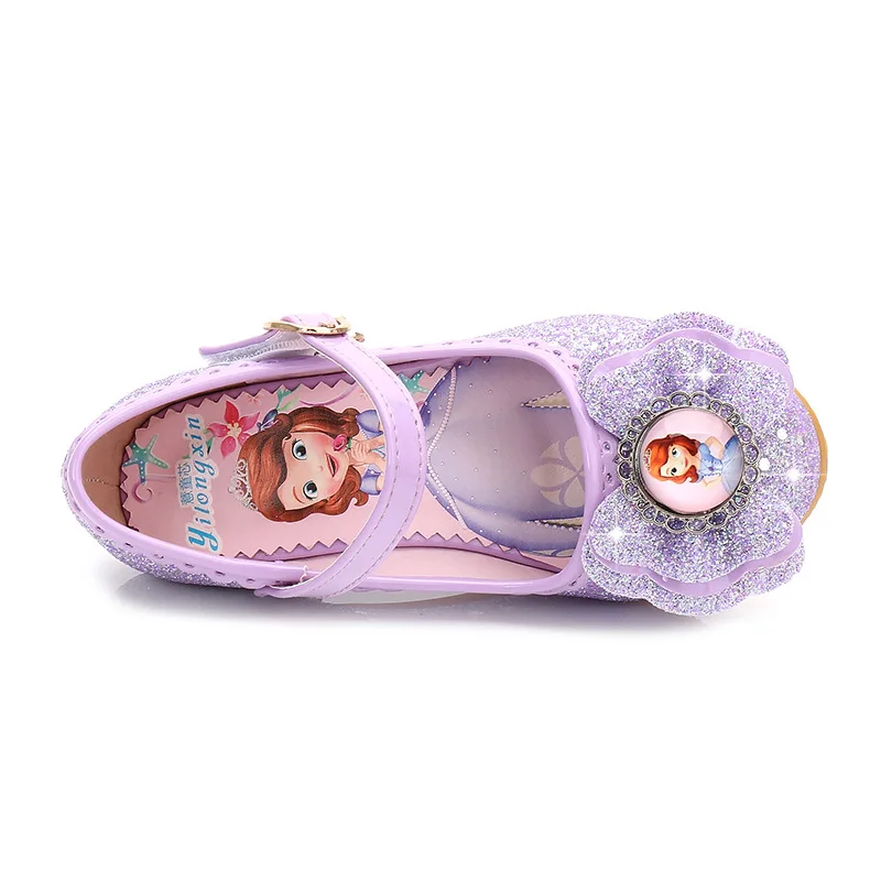 Новинка 2019 детские туфли Disney на высоком каблуке корейские принцессы для девочек