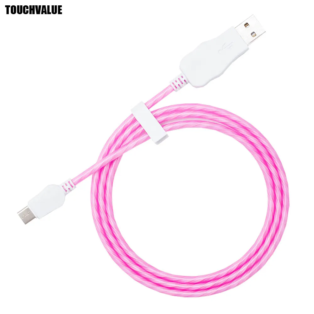 Pink Micro USB Мигающий кабель Micro usb кабель для зарядки красный розовый белый зеленый мобильный телефон Micro-USB линия - Цвет: Pink Micro USB