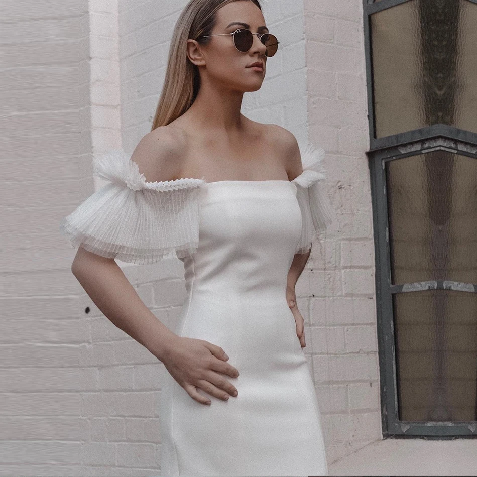 DressBird женское летнее платье облегающее сексуальное с открытыми плечами Slash шеи