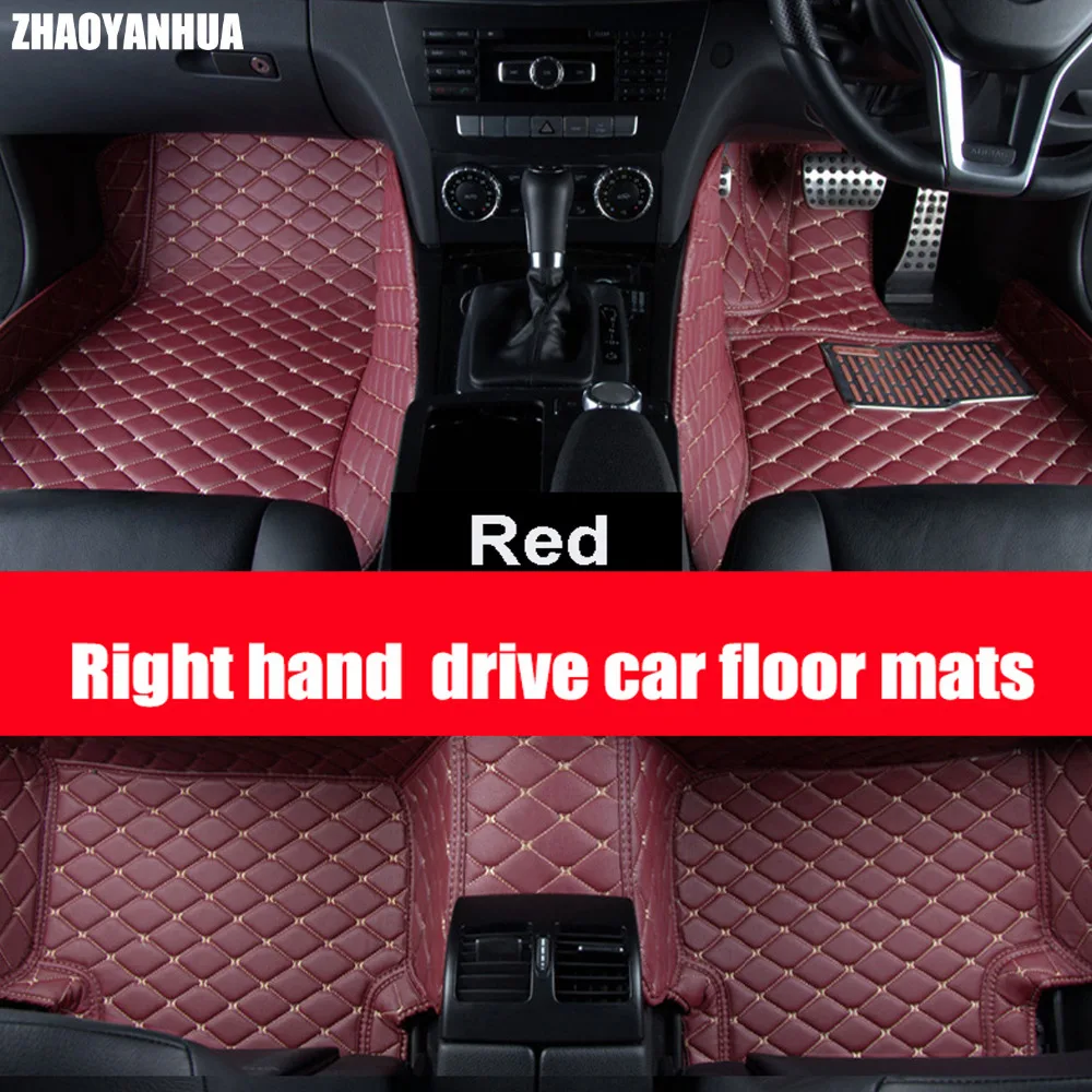 

ZHAOYANHUA Right hand drive car car floor mats for Mercedes Benz GLA CLA GLK GLC G ML GLE GL GLS A B C E S W204 W205 W211 W212 W