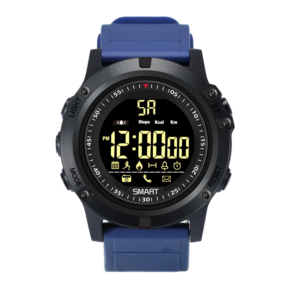 UHOOFIT DX17s спортивные часы Bluetooth Смарт-часы мужские 50 м Водонепроницаемый Шагомер напоминание о звонках умные часы для IOS Android - Цвет: blue