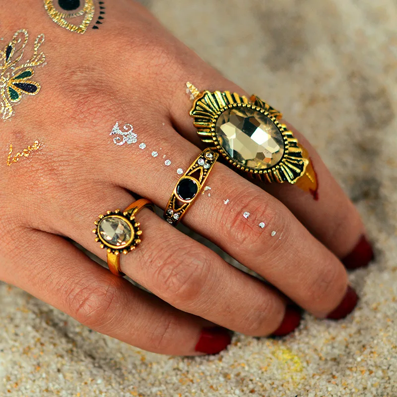 Вечный чудо потрясающий горный хрусталь кольцо набор Коктейльные Вечерние