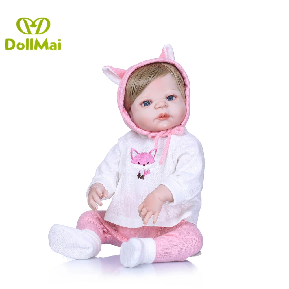 Kawaii Fox baby reborn 57 см полный Силиконовый реборн Детские куклы Настоящий