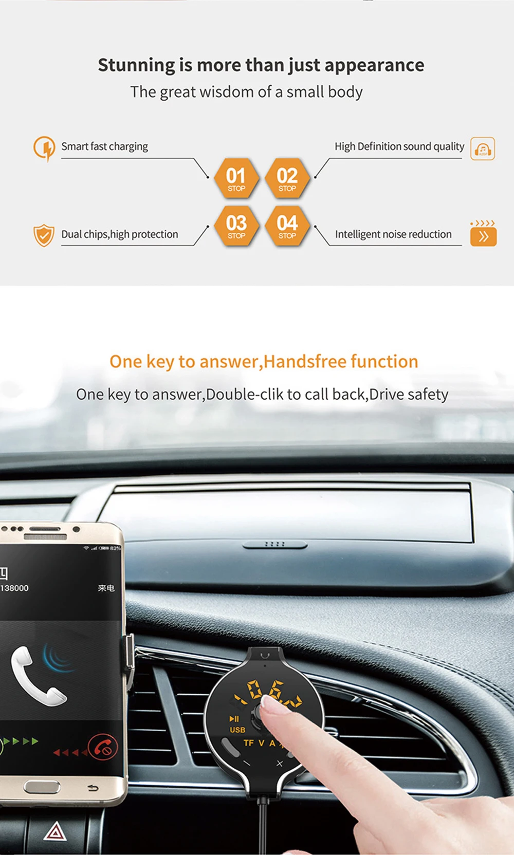 Беспроводной автомобильный Bluetooth fm-передатчик автомобильный комплект Hands-free вызов MP3 плеер батарея напряжение дисплей Поддержка двойной AUX кабель USB