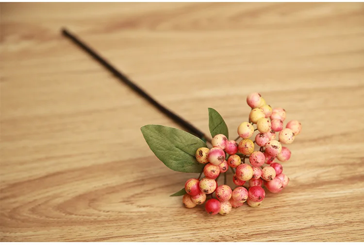 Artificial berries 3 Искусственные ягоды домашний декор зеленые листья Искусственные ягоды молочно-белые Искусственные цветы - Цвет: Artificial berries 3
