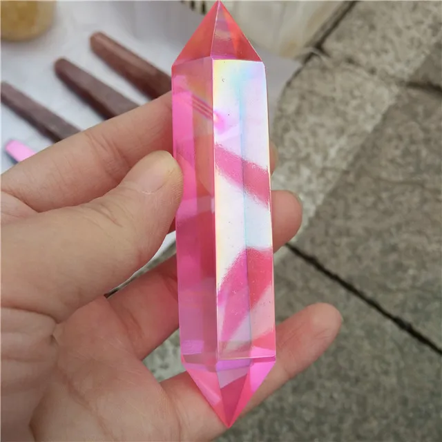 Wholesale Red Aura Bismuth Titanium Silicon Quartz Crystal Double Points | Дом и сад