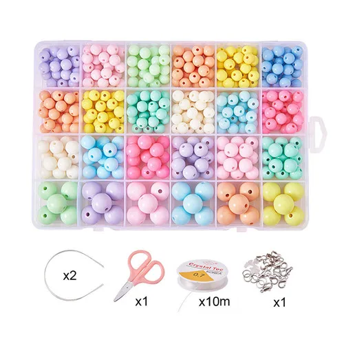 3 Doreenbeads Смешанные акриловые DIY Браслеты ожерелье из бисера круглые свободные бусины бисер стеклянные бусины смешанные для изготовления ювелирных изделий 1 коробка - Цвет: 3