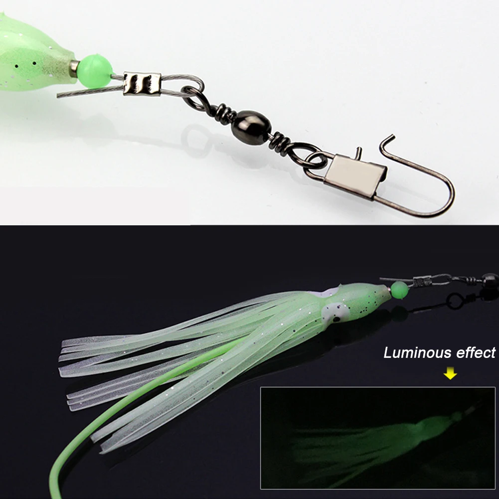 Мягкий 5 крючков приманка кальмар светящийся прочный тропический ночник крючок