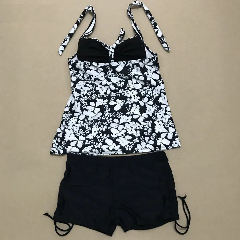 Swimwear Plus size Tankini Women Swimsuit 2019 Big Size Female Retro Swim Suit With Shorts Bathing Two piece Bather Beach | Спорт и