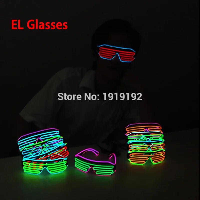 Модные двухцветные светящиеся светодиодные очки EL солнечные с проволочной