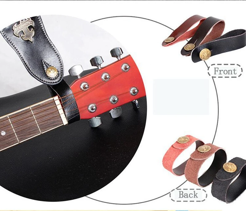 Ремешок из натуральной кожи красного и коричневого цвета с кнопкой для