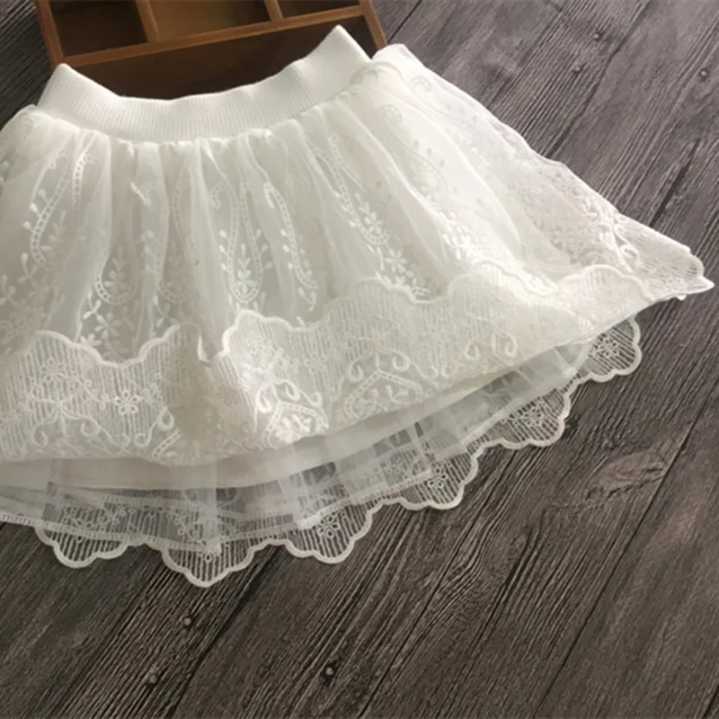 DFXD/детская юбка 2017 г. новая модная летняя красивая белая кружевная пачка для