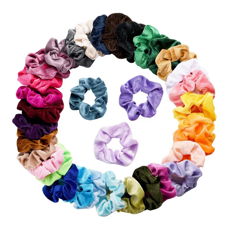 Резинки для волос женские винтажные бархатные эластичные заколки хвоста