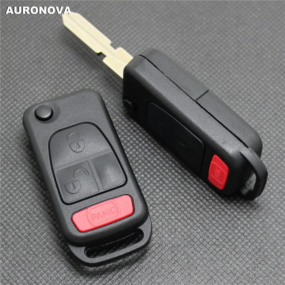 Чехол для складной ключа AURONOVA сменный корпус MERCEDES BENZ C E S ML W140 2 + 1 кнопки латунный