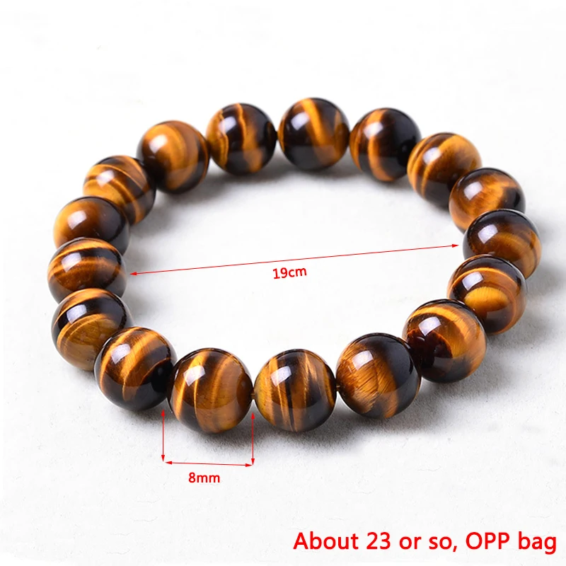 8mm Elastic Rope Tiger eyes Beads Bracelet Men Charm Natural Stone For Man Women Handmade Casual Jewelry Pulseras | Украшения и