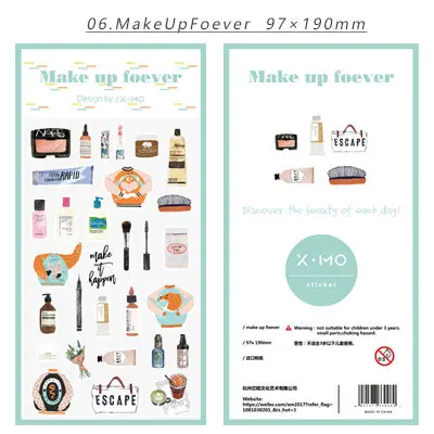 make up forever 6 Дизайн my trip kitchen карта макияж бумажная наклейка для скрапбукинга мультфильм Стиль планировщик украшение книги - Цвет: make up forever