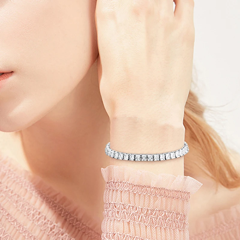 Ангел девушка супер блестящий 4 мм кубический оксид циркония теннисный браслет с