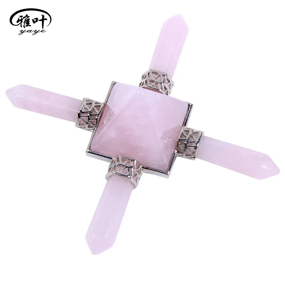 

Natural Pink Rose Quartz Reiki Healing Crystals Points Stone Pyramid Figurine Energy Generator 1pc