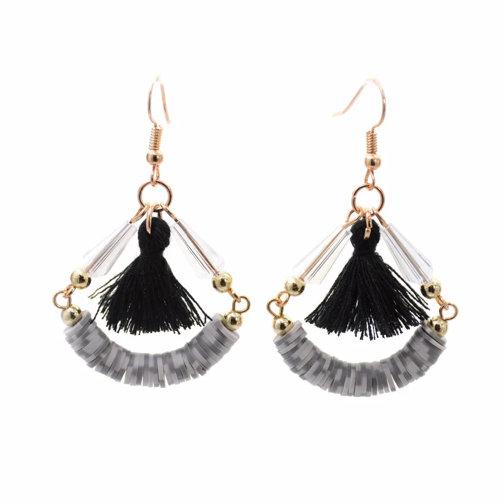 Женские богемные серьги WELLMORE с кисточками и кристаллами ручной работы модные