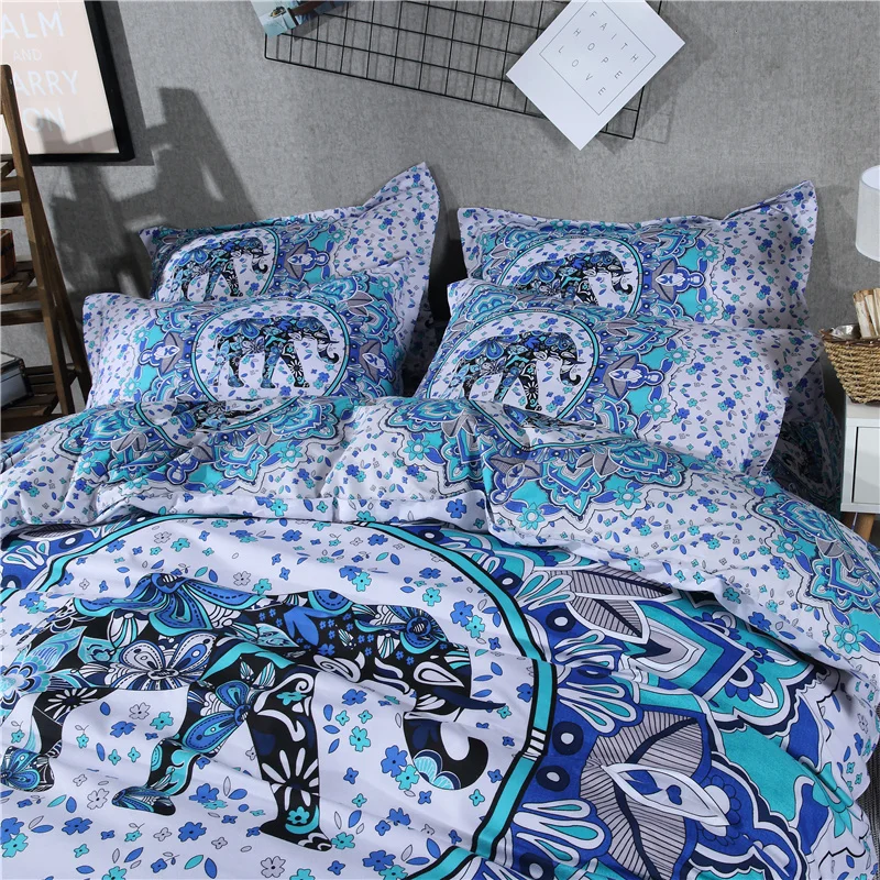 Комплект постельного белья 3 шт./компл. в богемном стиле Мандала слон 3D комплект с