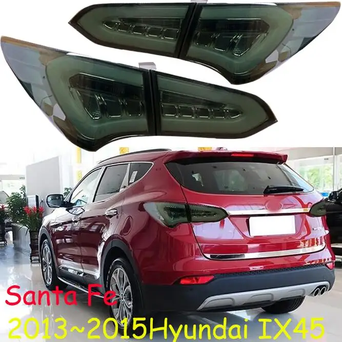 smoke black Задняя часть автомобиля светильник s для хвост светильник Santa FE IX45 2013~ светодиодный ix 45 хвост светильник акцент задний фонарь DRL+ тормоз+ Парк+ движущаяся Поворотная лампа - Цвет: smoke black