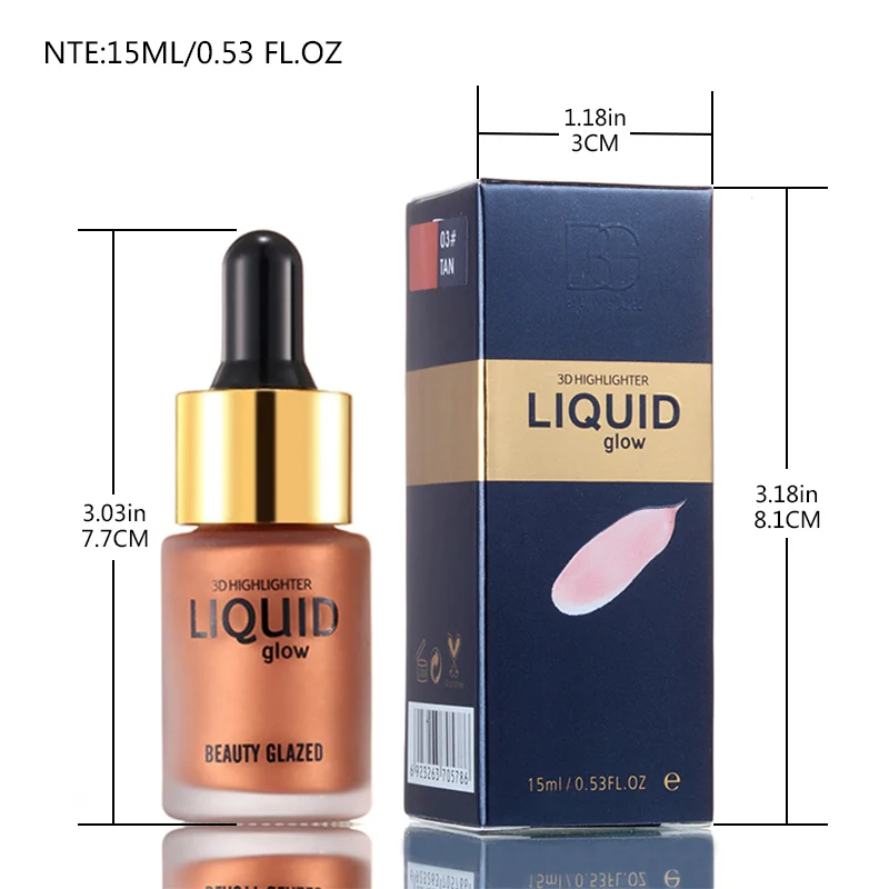 Красота глазурованный усилитель металлик жидкость хайлайтер капель-принести
