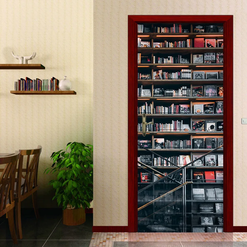 Творческие 2 шт./компл. наклейки на двери для творчества в стиле библиотеки