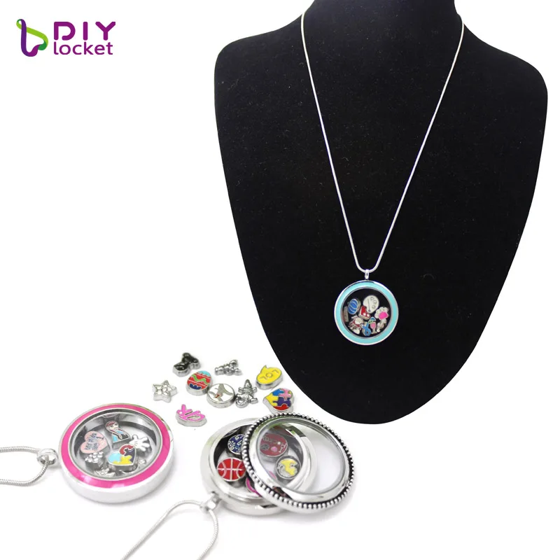 Diylocket 30 мм круглая витая стеклянная плавающая подвеска медальон живая память