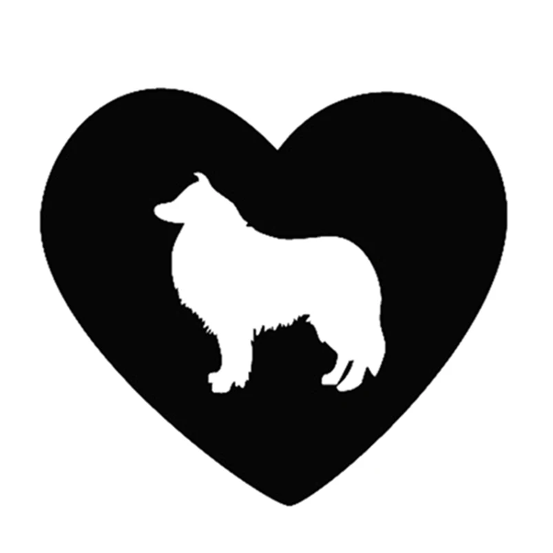 12x13 см сердце колли животных автомобильные наклейки с собаками водонепроницаемые наклейки для автомобиля Стайлинг Аксессуары оконный Декор CL005