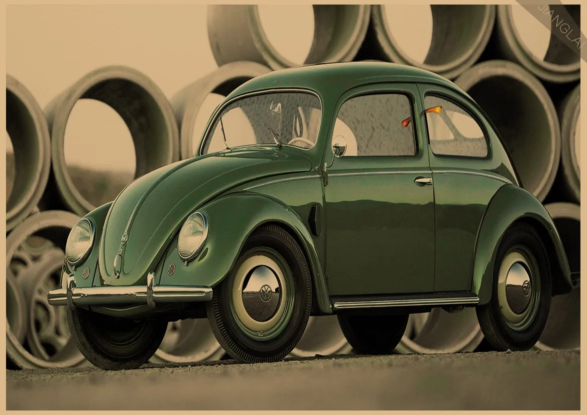 ВИНТАЖНЫЙ ПЛАКАТ на обочине Volkswagen/Ностальгический/крафт-бумага плакат/бар кофе бар украшенный p003 - Цвет: Красный