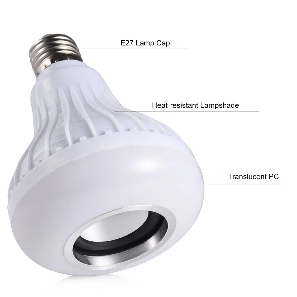 Беспроводная bluetooth колонка YWXLight E27 12 Вт RGB Светодиодная лампа 220 в аудио умная