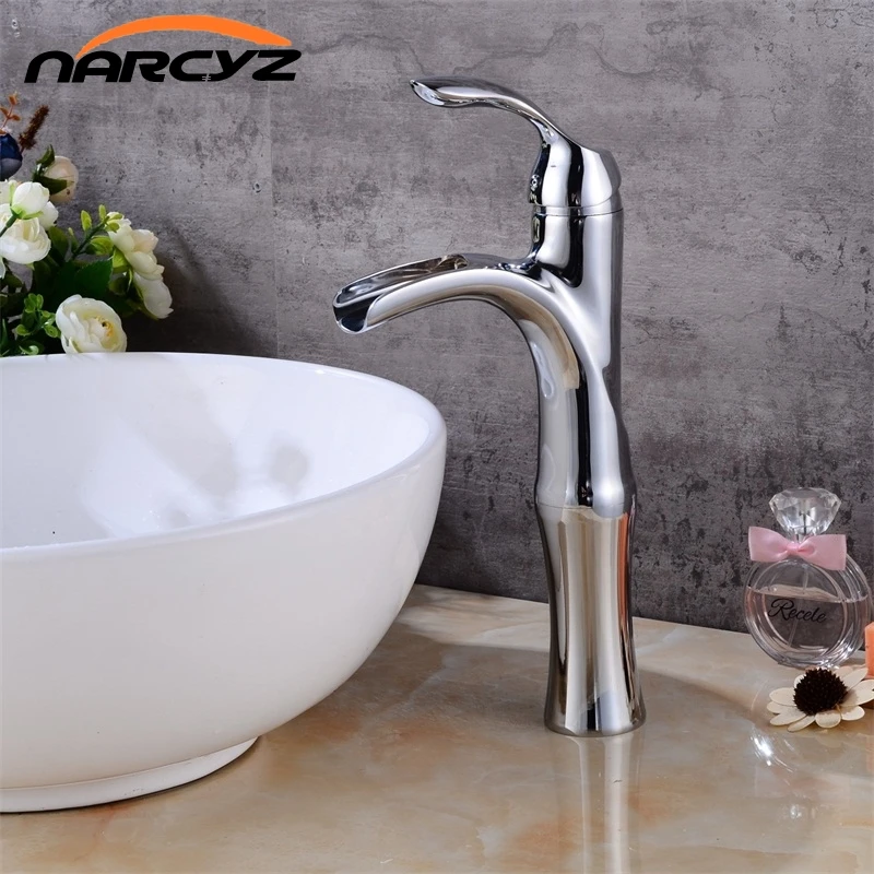 Хромированный смеситель для ванной XT507 высокий хромированный кран Водопад с