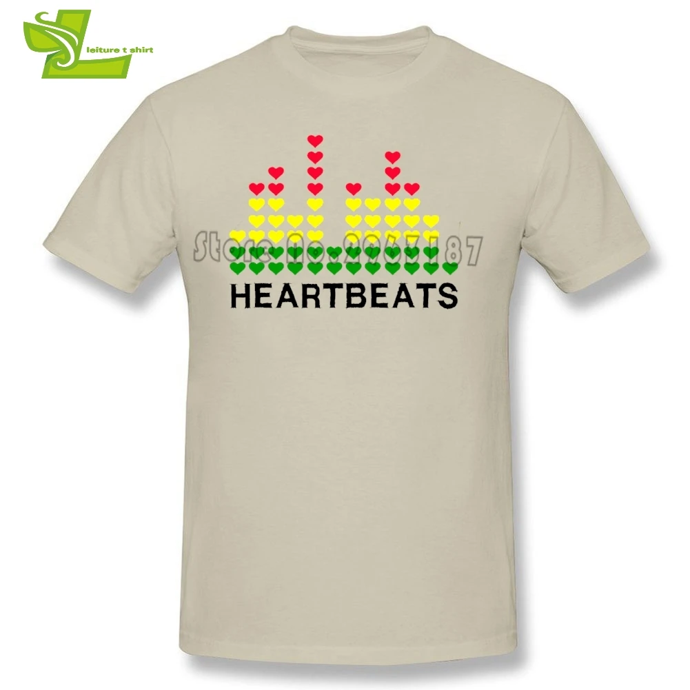 Мужская футболка с эквалайзером Heartbeats летняя круглым вырезом и графическим