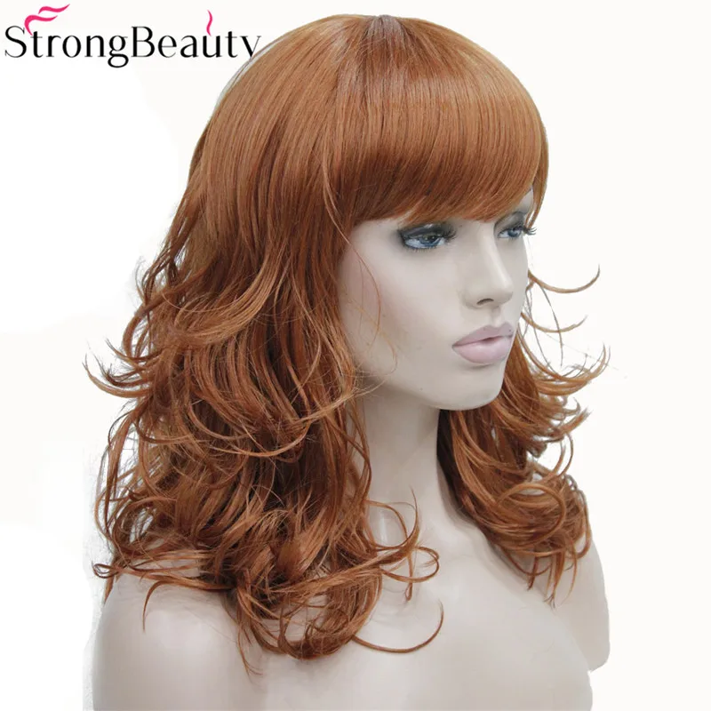 StrongBeauty синтетические парики со средними кудрявыми волосами черный блонд
