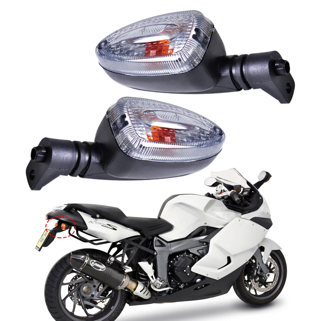 New 1Pair Motorcycle Clear Turn Signal Indicator Light Lamp Fit for BMW F650GS F800S K1300S R1200R G450X R1200GS K1200R F800ST