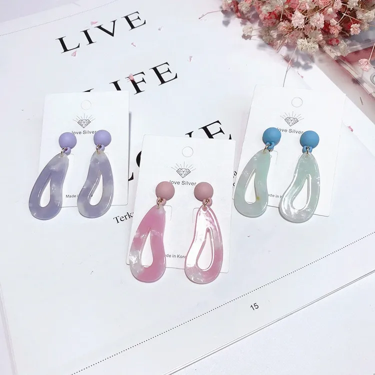 acrylic geometric earring Hypoallergenic fadeless alloy fashion jewelry stud earrings for women girl Christmas gift | Украшения и