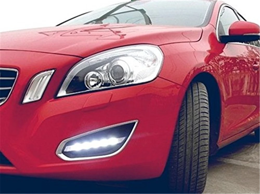 Автомобильный мигающий 1 комплект для Volvo S60 2009 2010 2011 2012 2013 светодиодный DRL дневные ходовые огни Дневные Противотуманные фары с указателем поворота