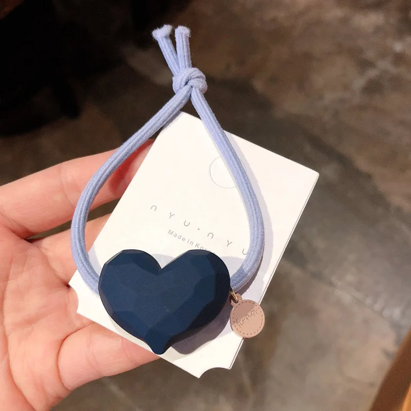 navy blue Ruoshui, женские круглые резинки для волос со звездами, резинки для волос для девочек, резинки для конского хвоста, резинки, женские аксессуары для волос, эластичная резинка для волос - Цвет: navy blue