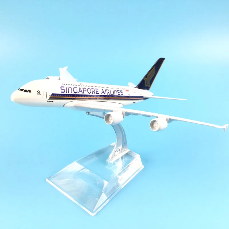 16 см модель самолета Сингапур AIRLINES Airbus A380 отлитая сплав игрушка в виде коллекции