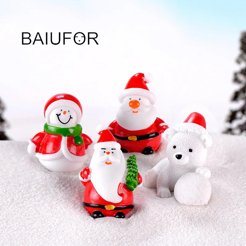 BAIUFOR новые рождественские Миньоны Санта Клаус Снеговики DIY Террариум аксессуары